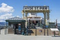 Sunny Day View of Hyde St. Pier at Fisherman`s Wharf in San Francisco,CA Royalty Free Stock Photo