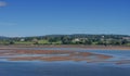 Sunny day view of the river Exe estuary at Exmouth, low tide with sandbanks. Devon, England. No people. Royalty Free Stock Photo