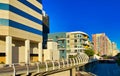 Long Beach Seaside Way Pedestrian Bridge Rainbow Bridge California Royalty Free Stock Photo