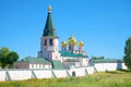 Sunny day at the walls of the Iver Svyatoozersky monastery. Valdai, Novgorod region, Russia Royalty Free Stock Photo