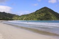 Sunny day on white sand Mawun beach Lombok