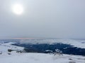 Sunny day in the winter at the top of the Bucegi