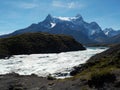 Big mountain and icecold river