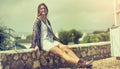Sunny days are here again. a free spirited young woman enjoying the sunshine outside. Royalty Free Stock Photo