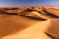 Sunny desert scenery. Sand pattern, lights and shadows Royalty Free Stock Photo