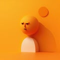 Sunny Disposition: portrait of a cheerful person standing against a warm orange wall digital character avatar AI Royalty Free Stock Photo