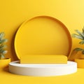 Sunny Elegance Yellow Podium with Tropical Plants