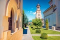 Sunny evening view of Coronation Orthodox Cathedral in Fortress Of Alba Iulia.