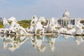 Sunny exterior view of the Apollo Fountain Plaza of Chimei Museum