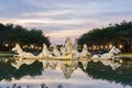 Sunny exterior view of the Apollo Fountain Plaza of Chimei Museum