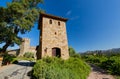 Sunny exterior view of the Castello di Amorosa winery Royalty Free Stock Photo