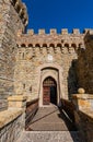 Sunny exterior view of the Castello di Amorosa winery Royalty Free Stock Photo