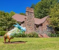 Sunny exterior view of the Clinton House Museum