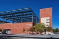 Sunny exterior view of the Greenspun Hall of UNLV