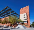 Sunny exterior view of the Greenspun Hall of UNLV