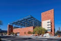 Sunny exterior view of the Greenspun Hall of UNLV