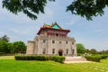 Sunny exterior view of the Juguang Tower