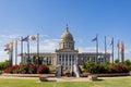 Sunny exterior view of the Oklahoma State Capitol Royalty Free Stock Photo