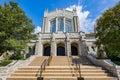 Sunny exterior view of the Plymouth Congregational Church