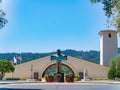 Sunny exterior view of the Robert Mondavi Winery