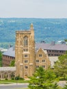 Sunny exterior view of the War Memorial building of Cornell University