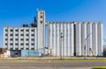 Sunny exterior view of the Yukon Mill and Grain Co