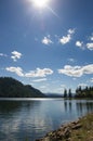 Sunny Fernan lake view Royalty Free Stock Photo