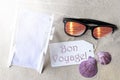 Sunny Flat Lay Summer Label Bon Voyage Means Good Trip