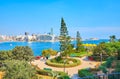 The sunny garden on Sliema coast, Malta Royalty Free Stock Photo