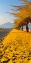 Golden Leaves On A Highway: Nature-inspired Installations In The Style Of Qing Dynasty