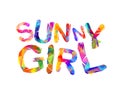 Sunny girl. Vector triangular letters Royalty Free Stock Photo