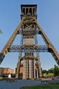 C-mine, old mining site with Headgear tower in Genk, Belgium