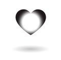 Sunny heart vector icon isolated over white background