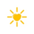 Sunny heart vector icon