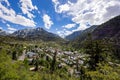 Sunny high angle view of the Ouray town Royalty Free Stock Photo