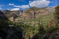 Sunny high angle view of the Ouray town Royalty Free Stock Photo