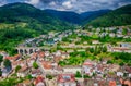 Sunny Hornberg city view from the castle, Baden Wurttemberg land, Germany