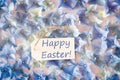 Sunny Hydrangea Flat Lay, Text Happy Easter