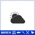 Sunny icon flat Royalty Free Stock Photo