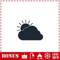 Sunny icon flat Royalty Free Stock Photo