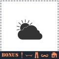 Sunny icon flat Royalty Free Stock Photo