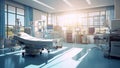 Sunny image of empty hospital consulting room Royalty Free Stock Photo