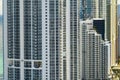 Sunny Isles Beach city with luxurious highrise hotels and condo buildings on Atlantic ocean shore. American tourism Royalty Free Stock Photo