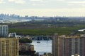 Sunny Isles Beach city with luxurious highrise hotels and condo buildings on Atlantic ocean shore. American tourism Royalty Free Stock Photo