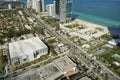 Sunny Isles Beach city with luxurious highrise hotels and condo buildings and busy ocean drive on Atlantic coast Royalty Free Stock Photo