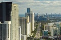 Sunny Isles Beach city with luxurious highrise hotels and condo buildings and busy ocean drive on Atlantic coast Royalty Free Stock Photo