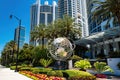 Sunny Isles, Florida, USA - May, 2020: Trump International Beach Resort main entrance to resort with 347 units of sales