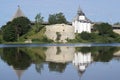 July day at the ancient Staraya Ladoga fortress. Leningrad region, Russia