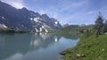 Sunny Lake High Up On A Swiss Mountain