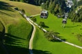 Sunny landscape with austrian alps mountains in Tyrol, Austria